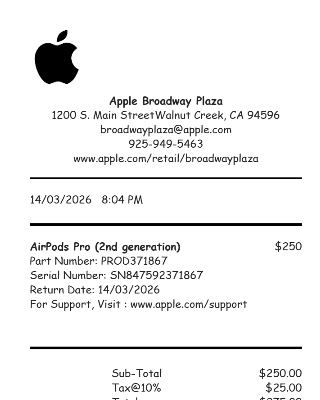 Airpod Receipt