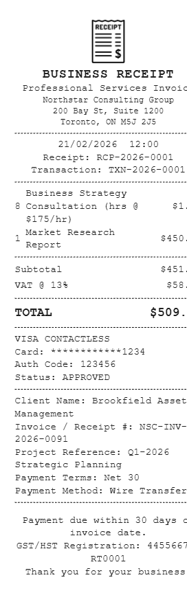 Business Receipt