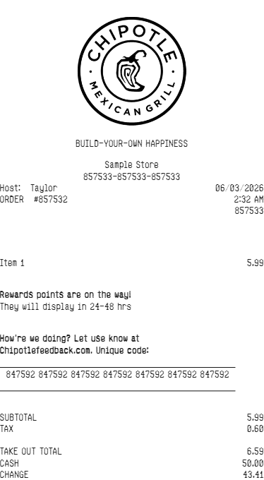 Chipotle Receipt Logo
