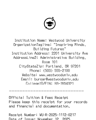 College Fees Receipt