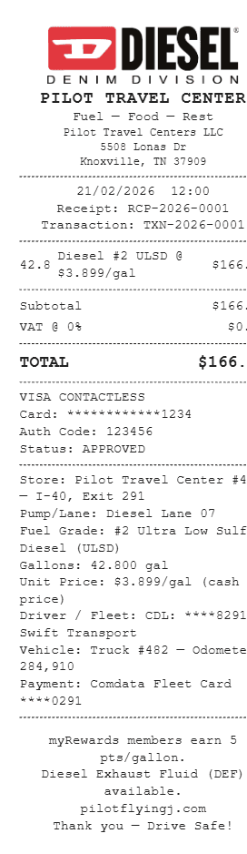 Diesel Receipt