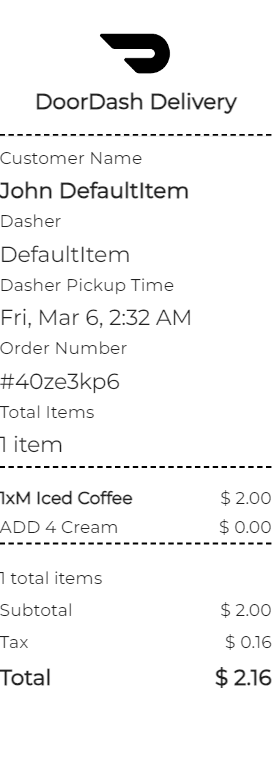 DoorDash Receipt Logo