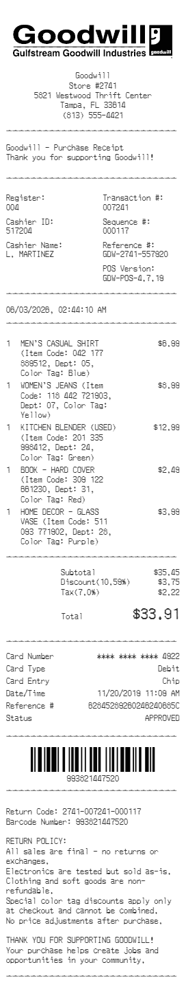 Goodwill Receipt Logo