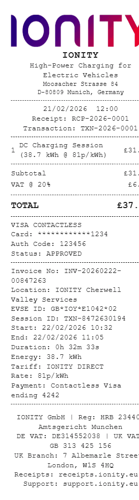 Ionity Receipt
