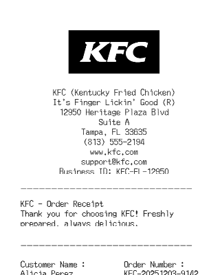 KFC Receipt Logo