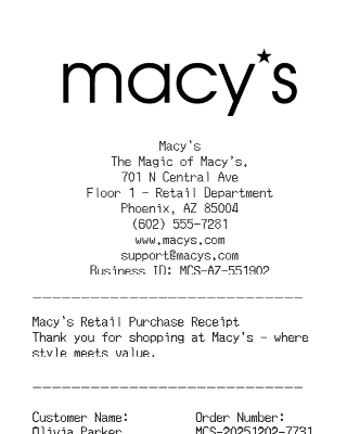 Macy's Receipt Logo