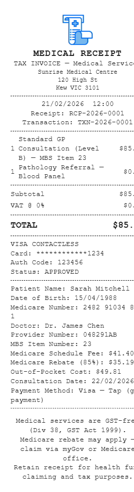 Medical Receipt