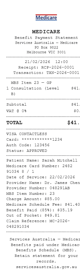 Medicare Receipt