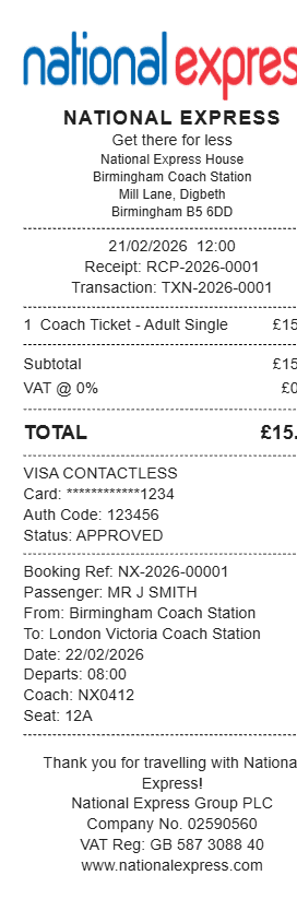 National Express Receipt