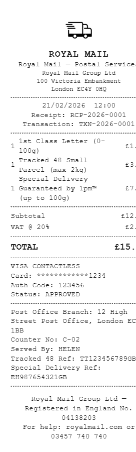 Postage Receipt