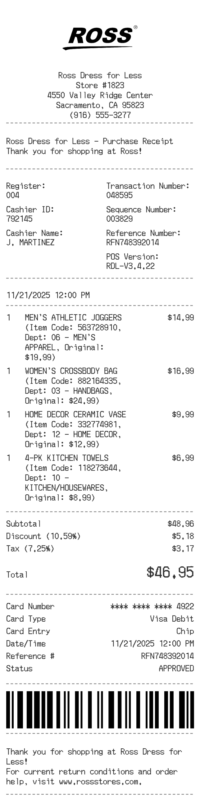 Ross Receipt Logo
