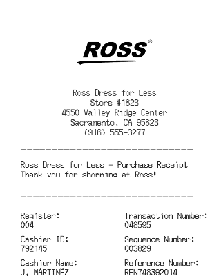 Ross Receipt Logo