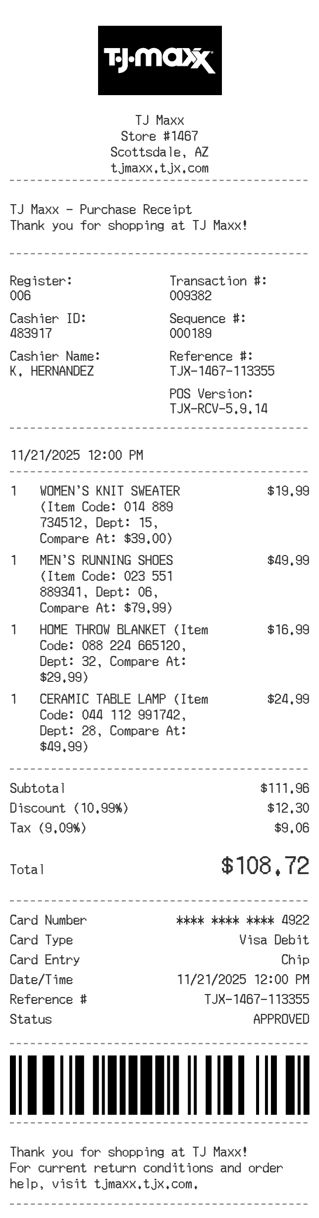 Tj Maxx Receipt Logo
