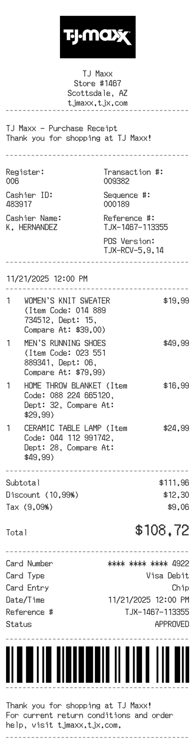 Tj Maxx Receipt Logo