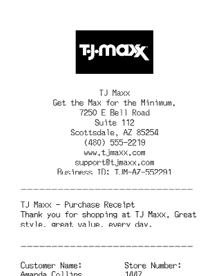 Tj Maxx Receipt Logo