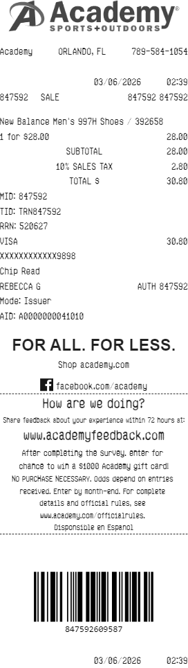 Academy Sports + Outdoors Receipt Logo