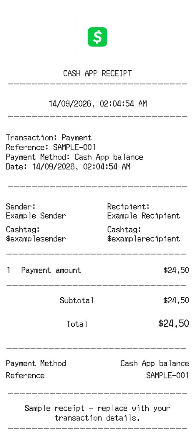 Cash App Receipt
