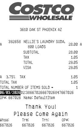 Costco Receipt Logo