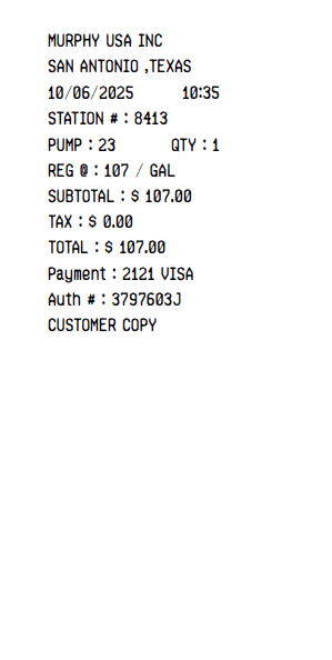 Gas Receipt