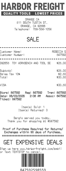 Harbor Freight Receipt Logo