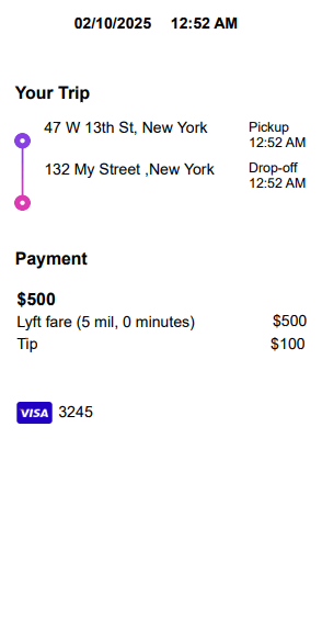 Lyft Receipt