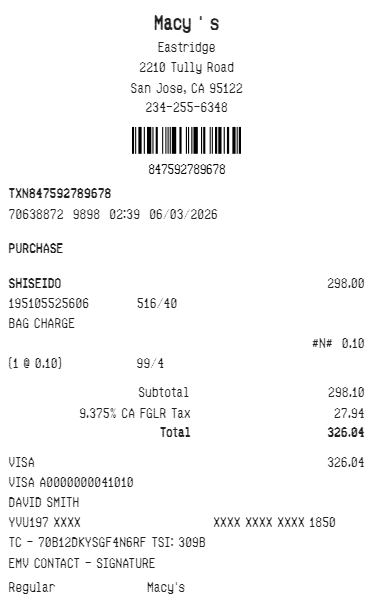 Macy's Receipt Logo