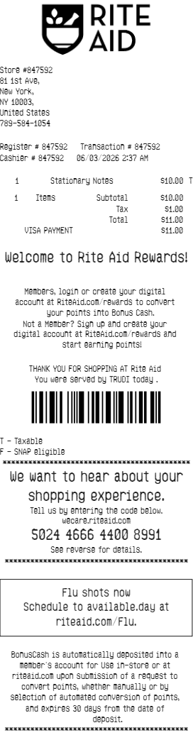 Rite Aid Receipt Logo