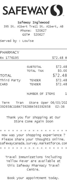 Safeway Receipt Logo