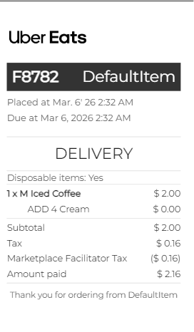 Uber Eats Receipt Logo