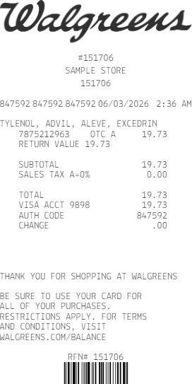 Walsgreens Receipt Logo