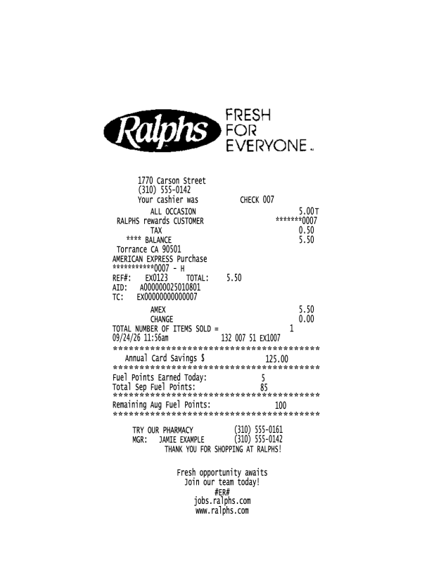 Ralphs Receipt editable example