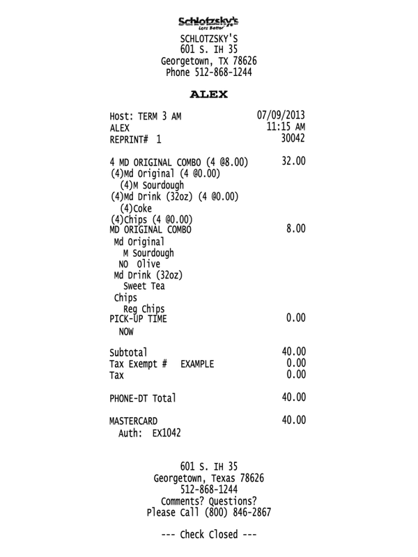 Schlotzsky’s Receipt editable example