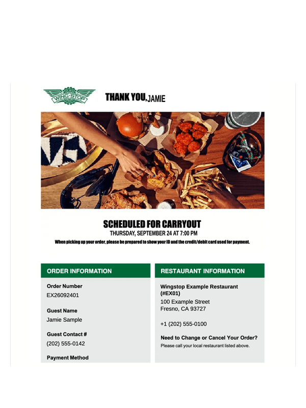 Wingstop Receipt editable example