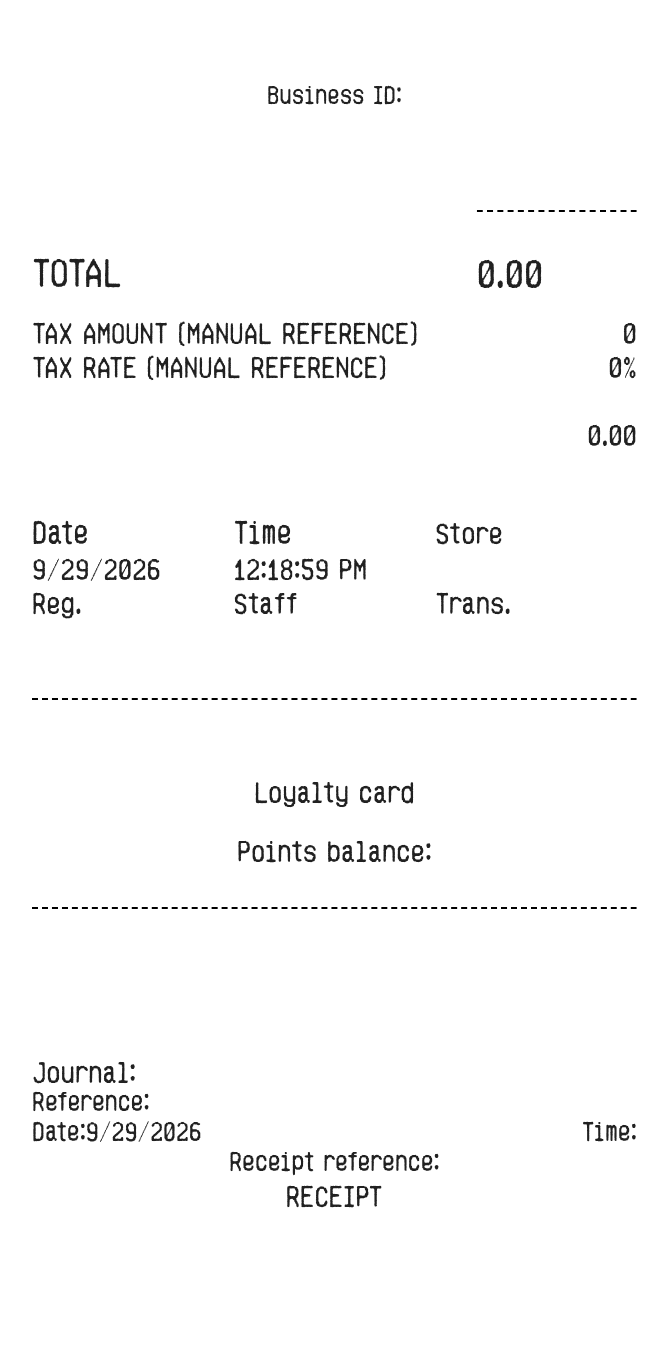 General Receipt — example receipt