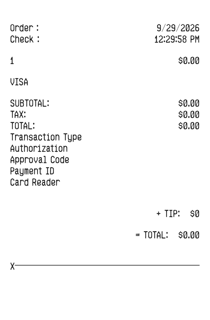 Signature Receipt — example receipt