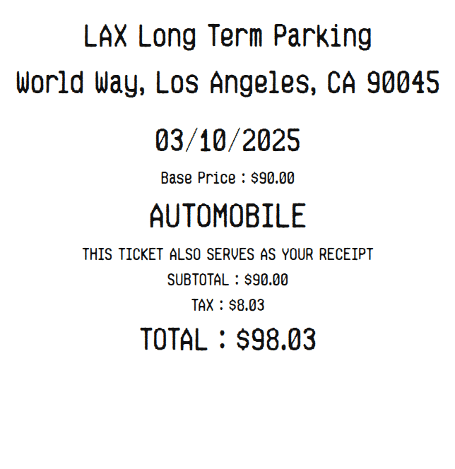 Parking Receipt