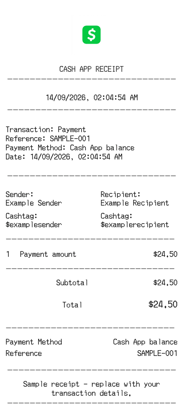 Cash App Receipt