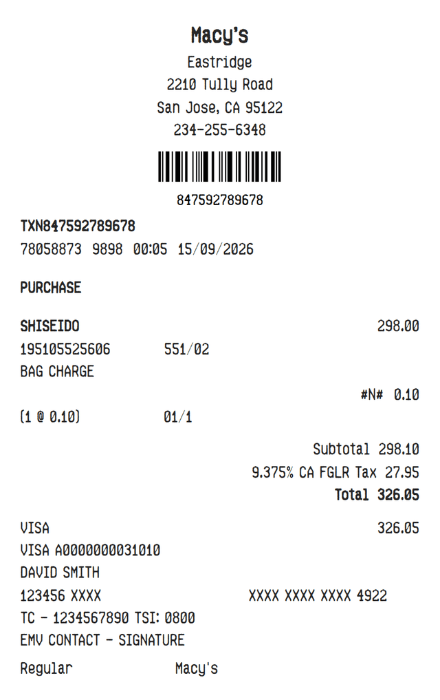 Macy's Receipt Logo
