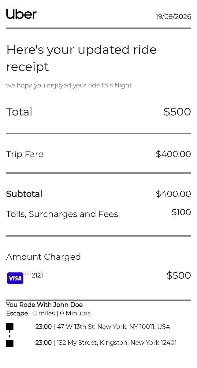 Uber Receipt