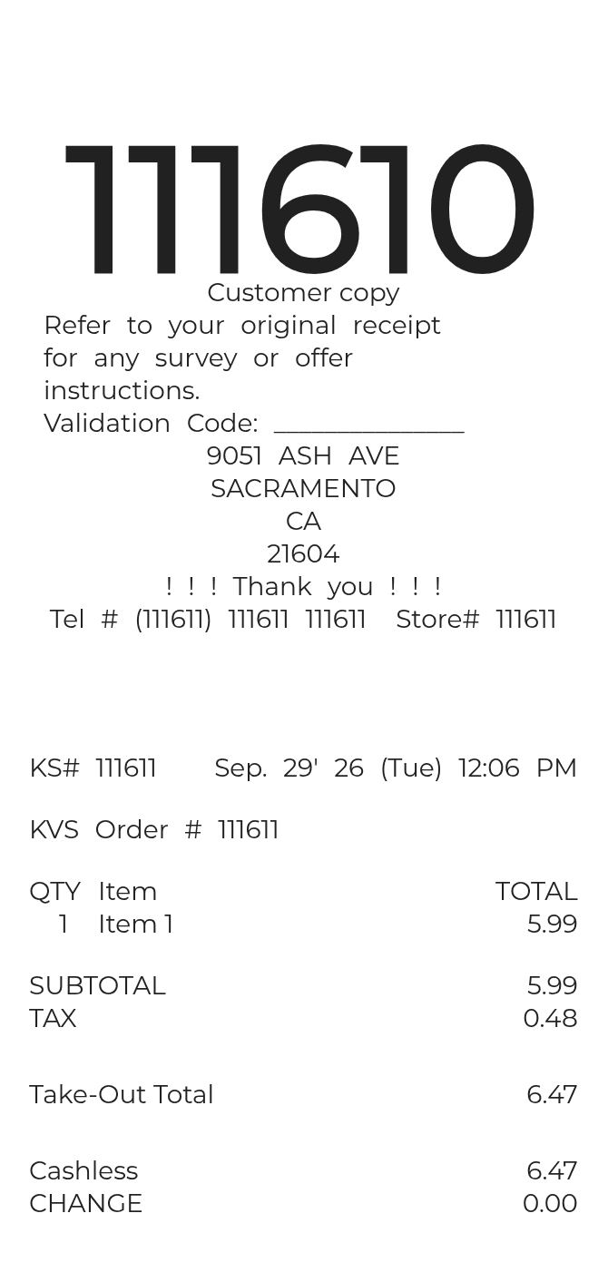 McDonald's Receipt — example receipt